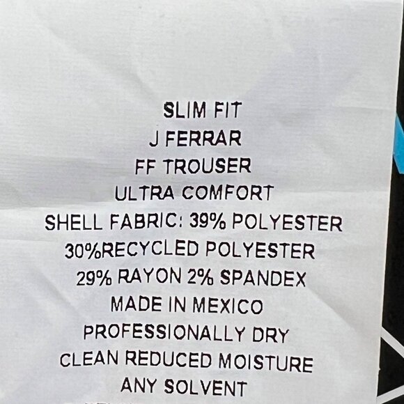 J Ferrar Men's Slim Fit Charcoal Stripe Ultra Comfort Trousers 34x34 NWT $100.00 - Picture 8 of 13